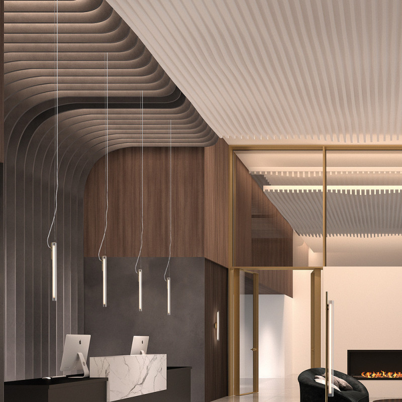 Suspension led verticale dimmable laiton Oslo