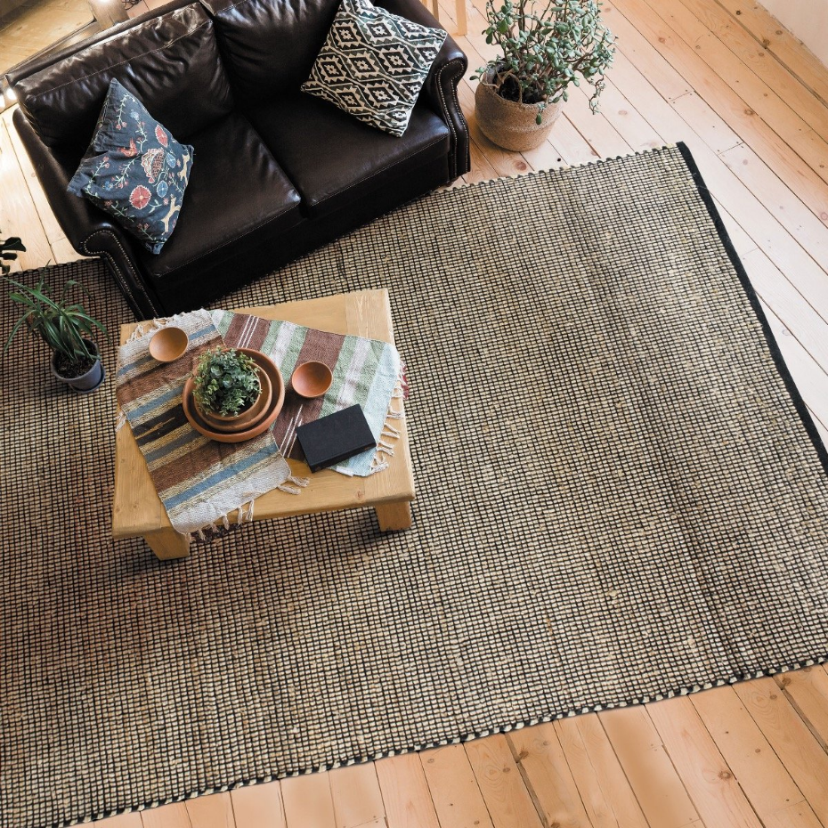 Tapis tissé en jute et coton JUTE COTON