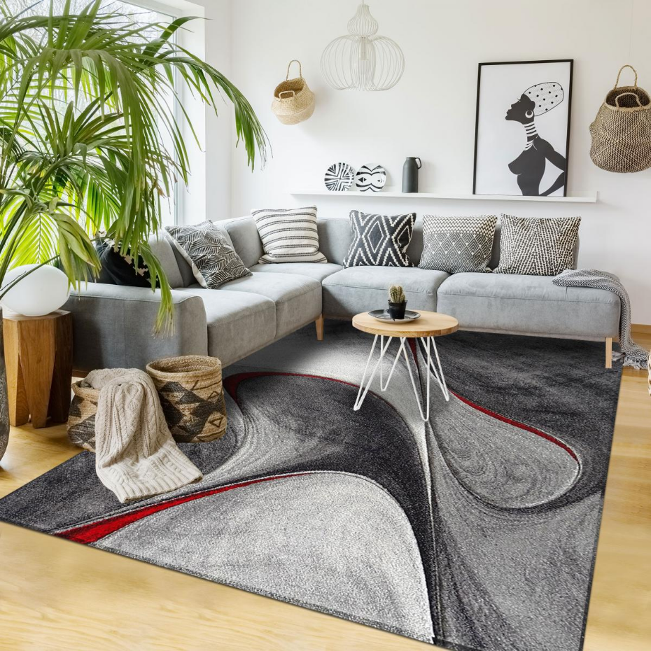 Tapis salon et chambre tissé motif géométrique LYN8 MADILA