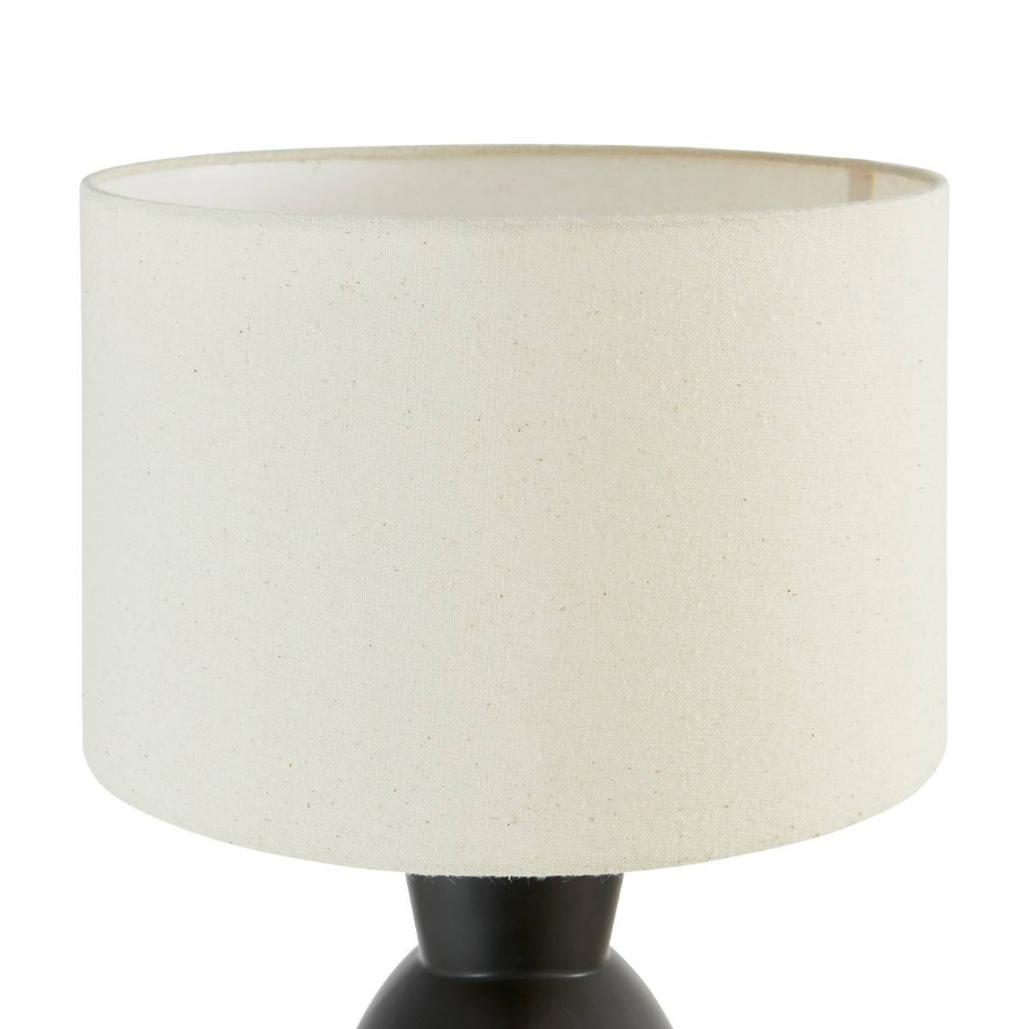 Lampe à poser design céramique noire et coton YULIA