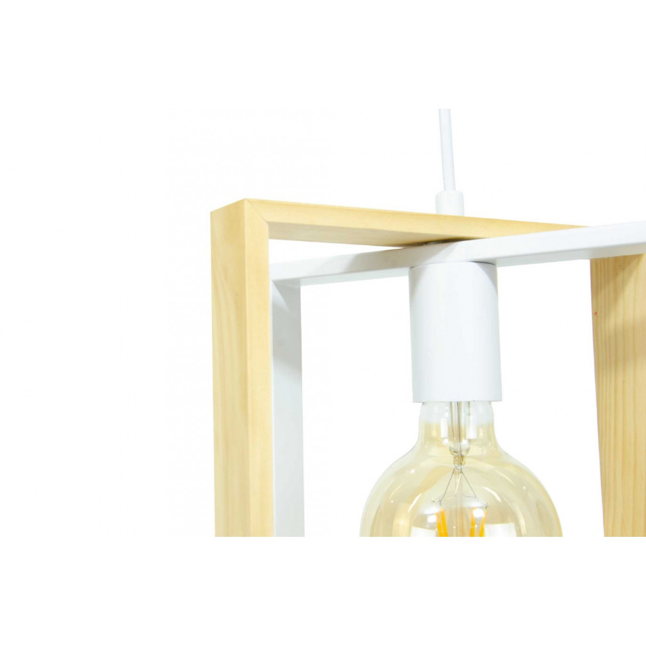 Suspension en bois d'hévéa et métal, WOOLI