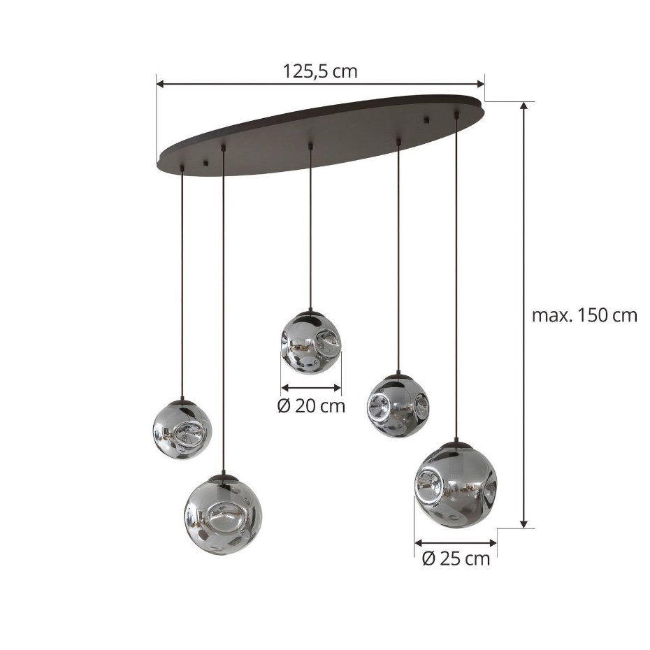 Suspension en verre design, Valentina