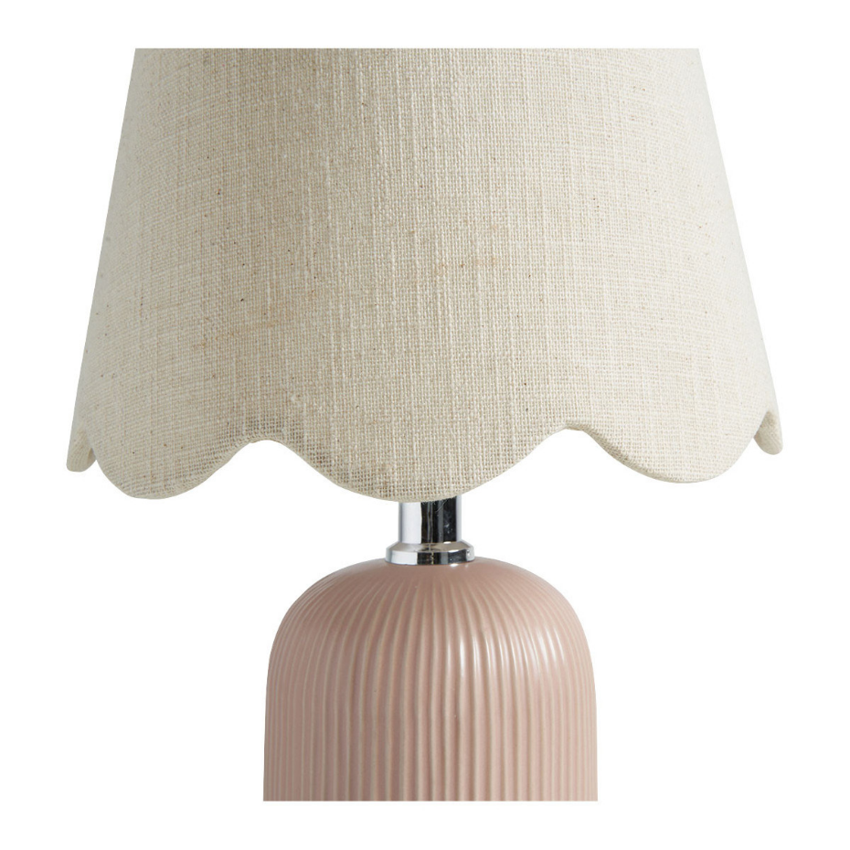Lampe Sibylle en céramique abat-jour en lin