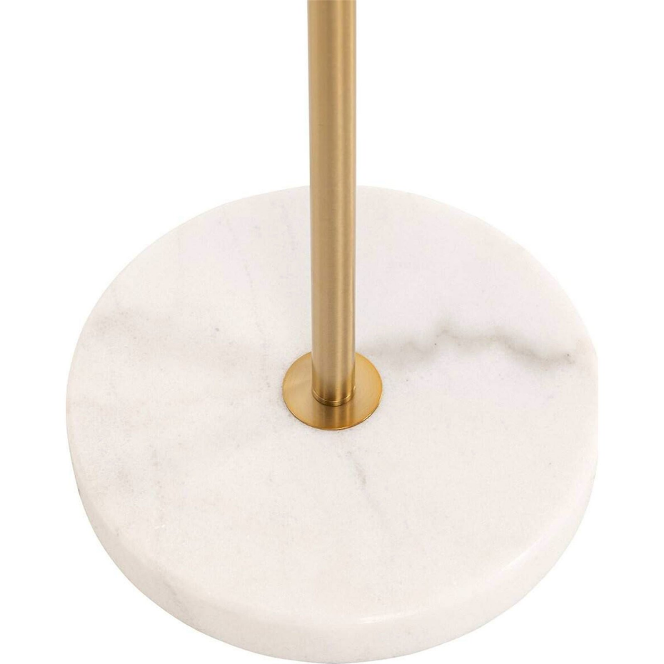Lampadaire rond en fer avec globe en verre et base en marbre