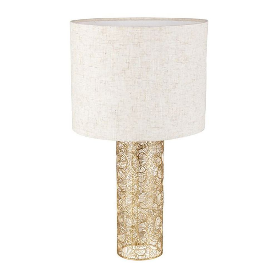Lampe Métal Lin Calathéa Beige Dorée