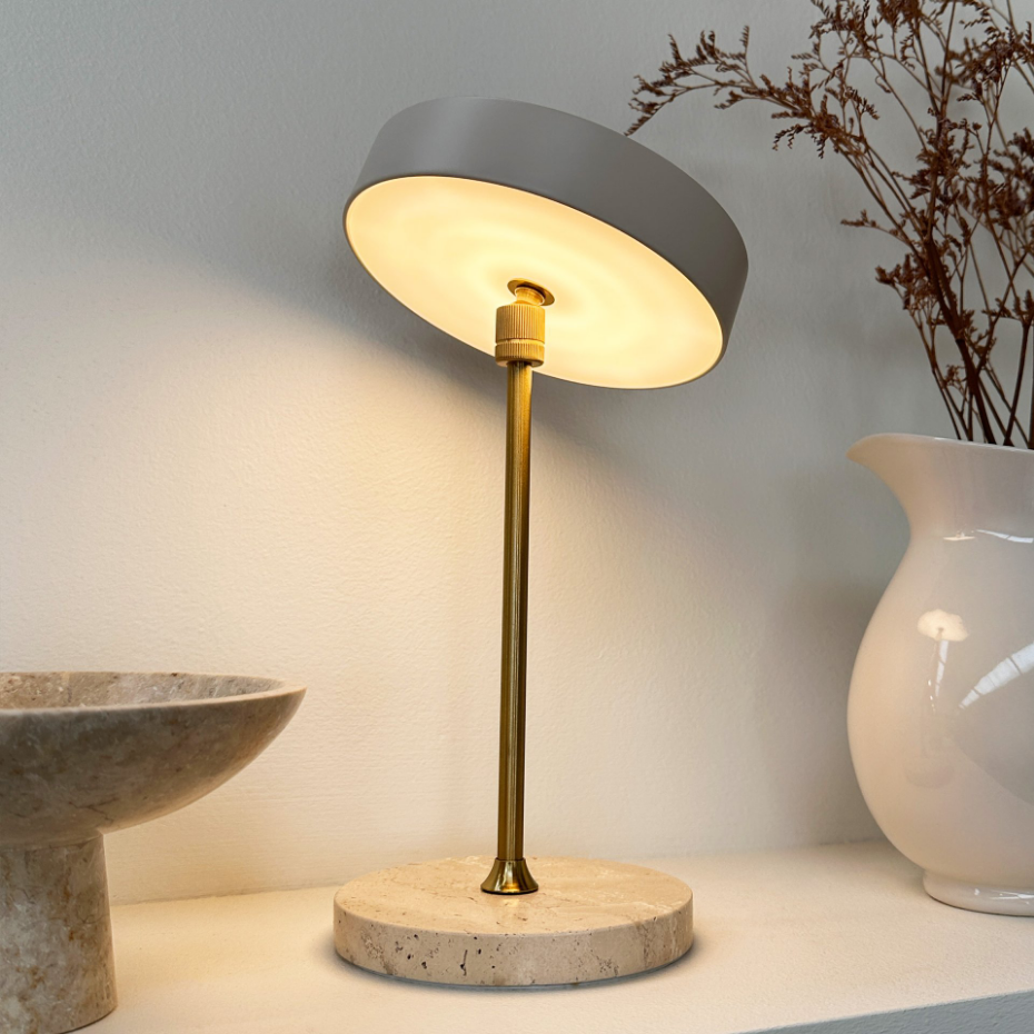 Lampe à poser LED MOONLIGHT noir, marbre