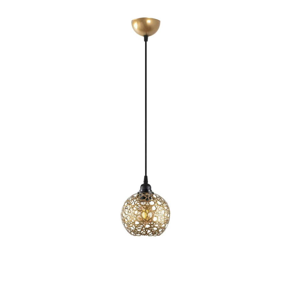 Suspension dorée chambre – motif floral ajouré ERZIN