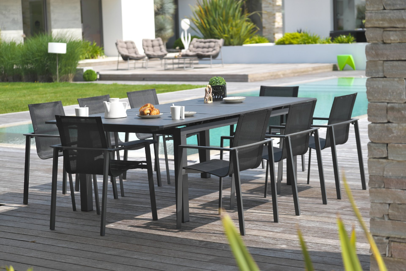 Ensemble repas de jardin en aluminium MIAMI