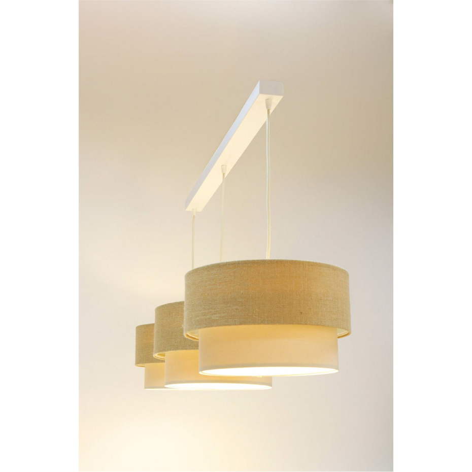 Suspension rectangulaire en jute et lin Boho