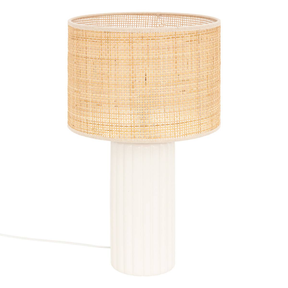 Lampe à poser céramique et rotin TYLIA