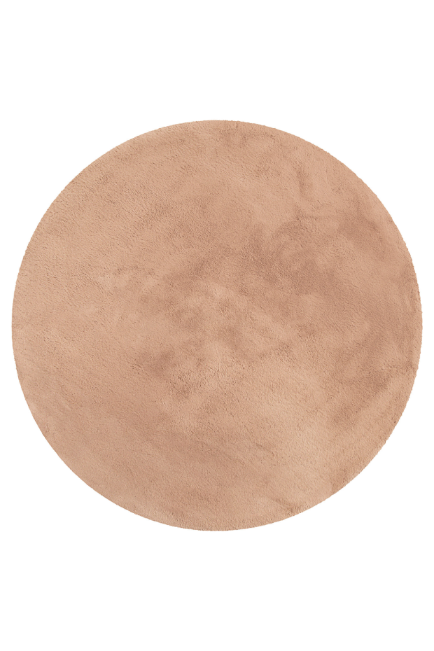Tapis salon rond doux sensation peau de lapin ,  Anna