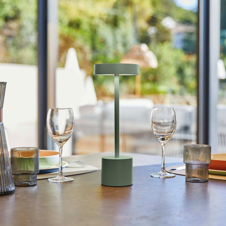2 Lampe de table sans fil ROBY Gris H30cm