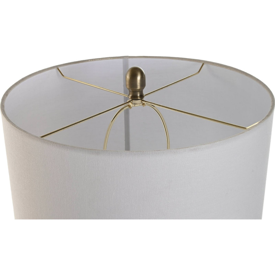 Lampe de table en grès et lin
