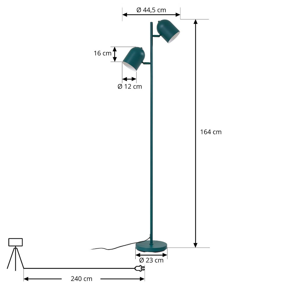 Lampadaire en métal moderne, Isara