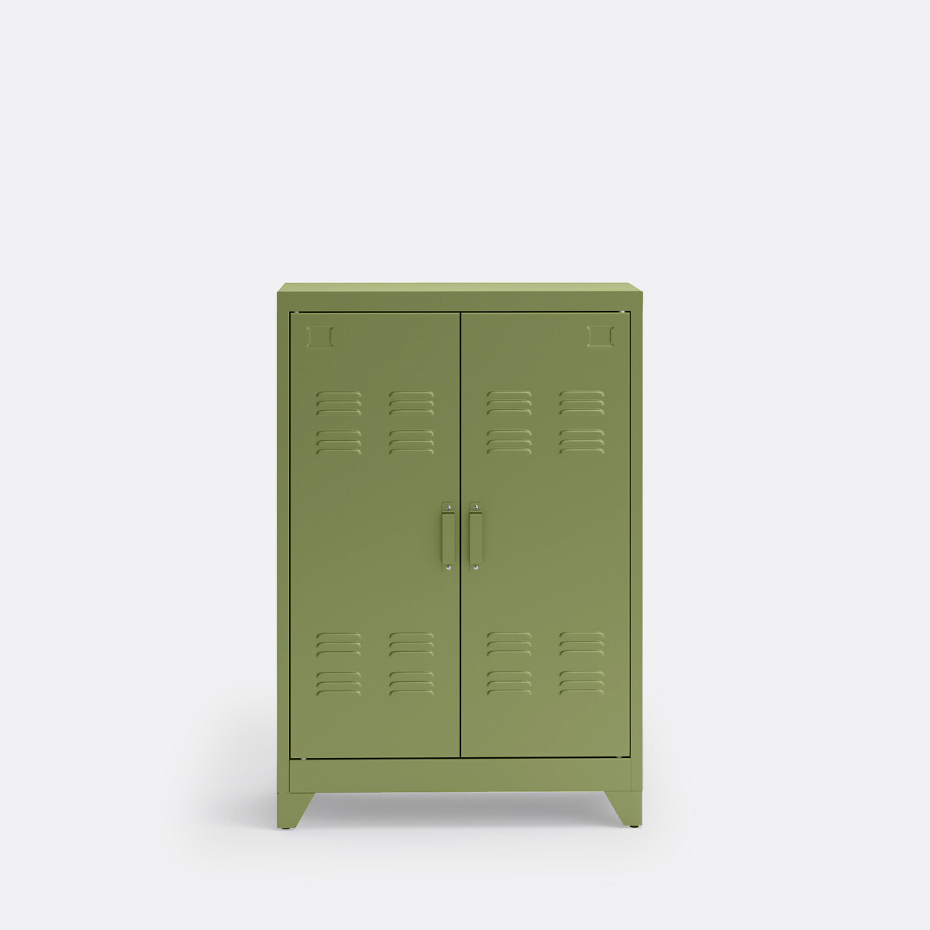 Armoire basse 2 portes en métal acier, Hiba