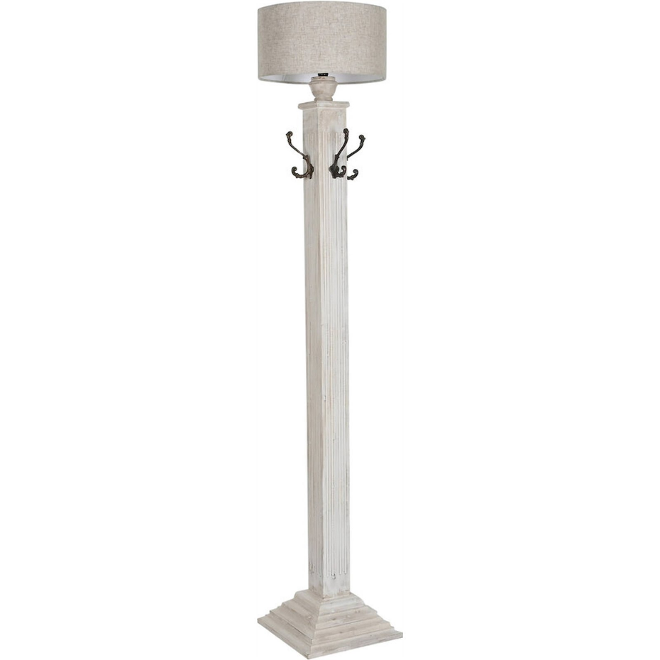 Lampadaire en bois avec porte-manteau style traditionnel Tradicional