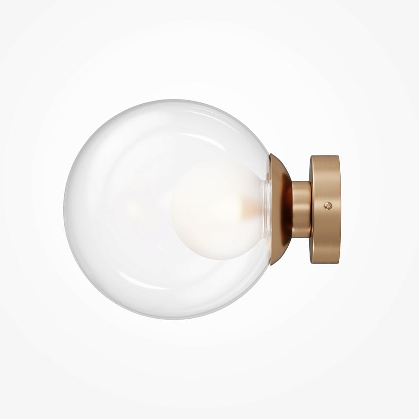 Applique globe en verre avec base or mat, 20 cm DELTONA