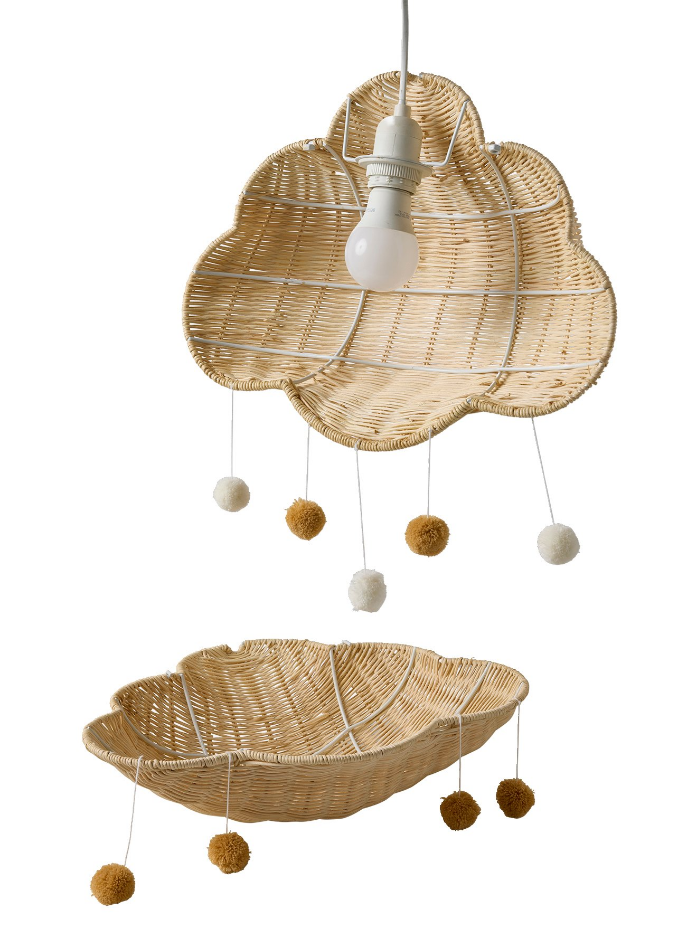 Abat-jour nuage en rotin