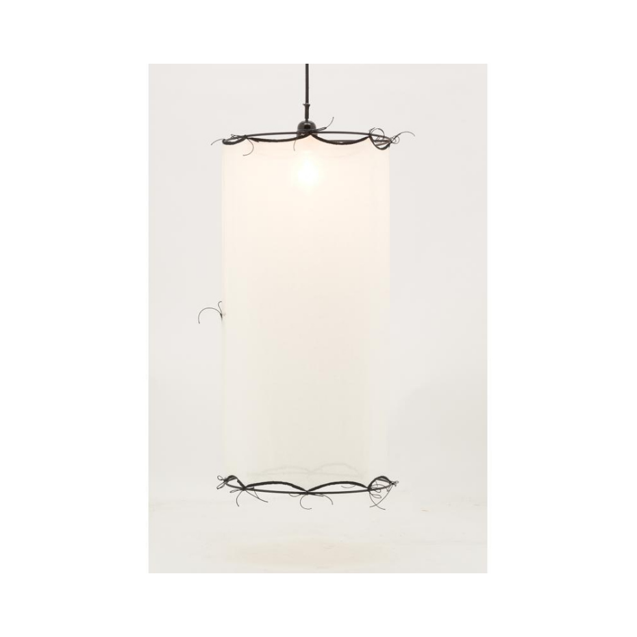 Abat-jour pour suspension en coton Riad Petit Blanc