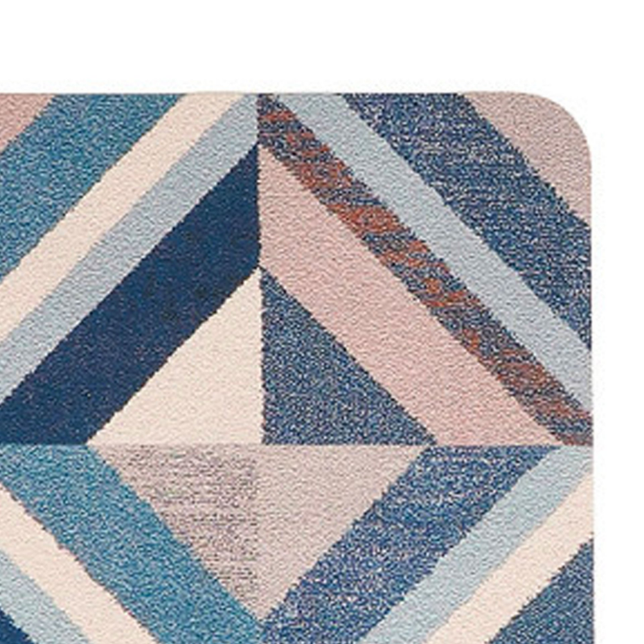 Tapis de cuisine ergonomique triangles bleus 45x120cm