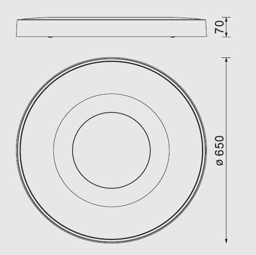Plafonnier design scandinave, D.65 , COIN