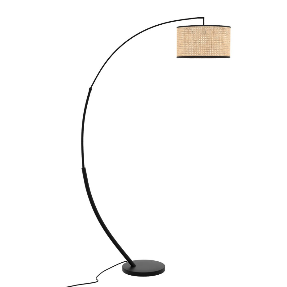 Lampadaire en rotin et métal - AIMÉE