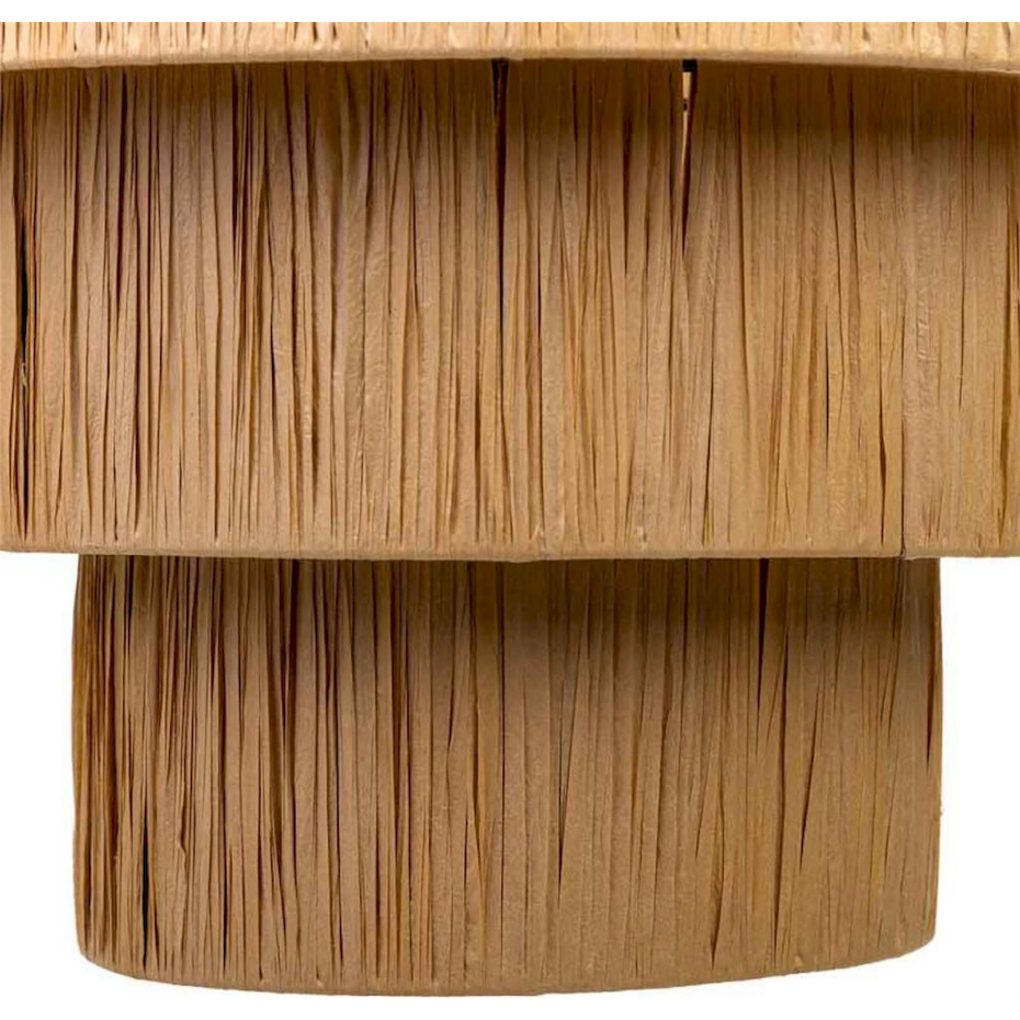 Suspension ronde en raphia et métal pour salon