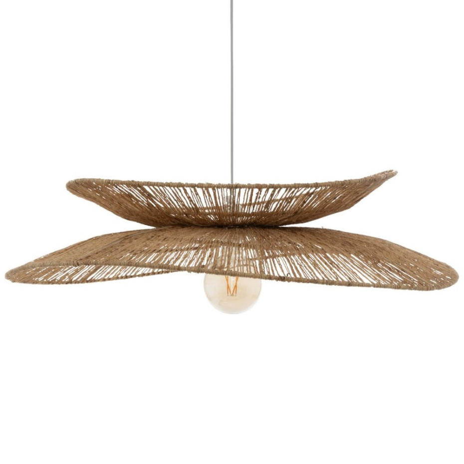 Suspension Diam 69.5  Métal Et Jute Beige