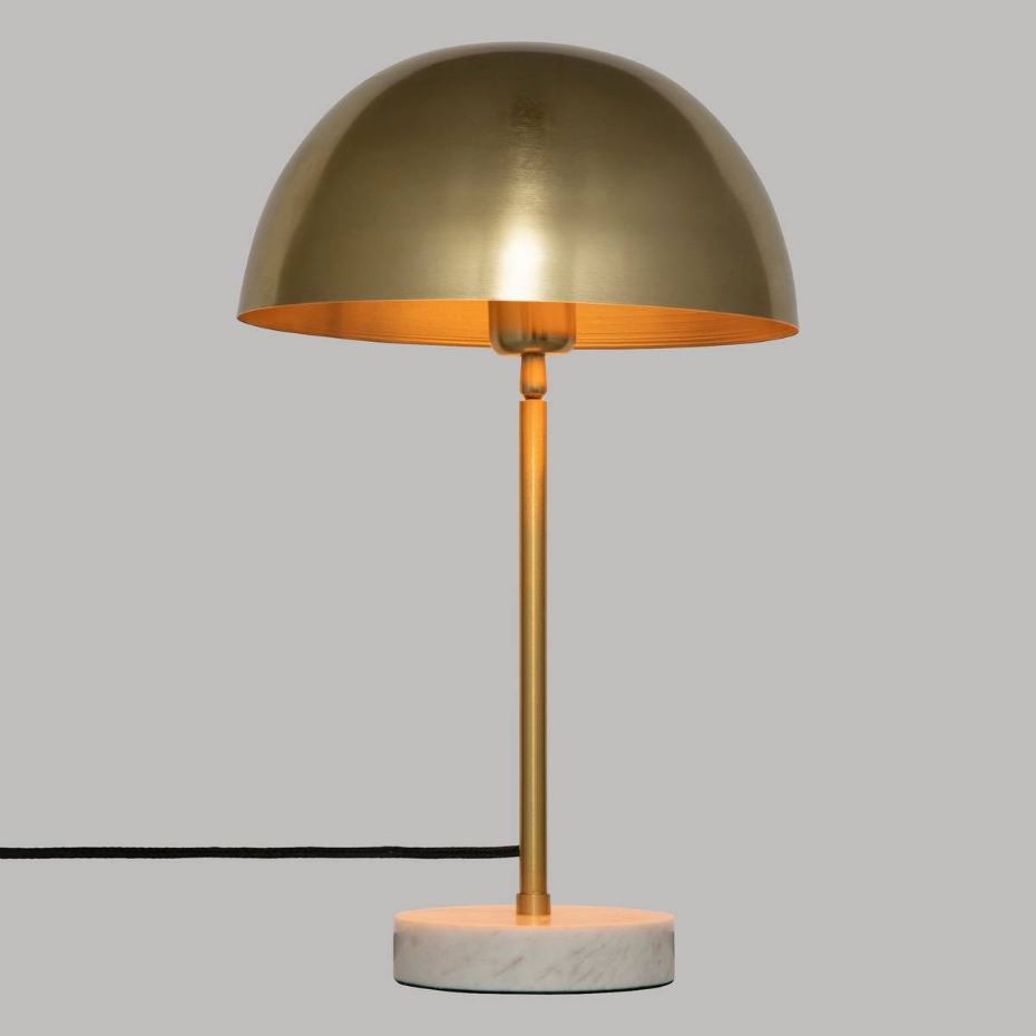 Lampe marbre et métal doré LILIO