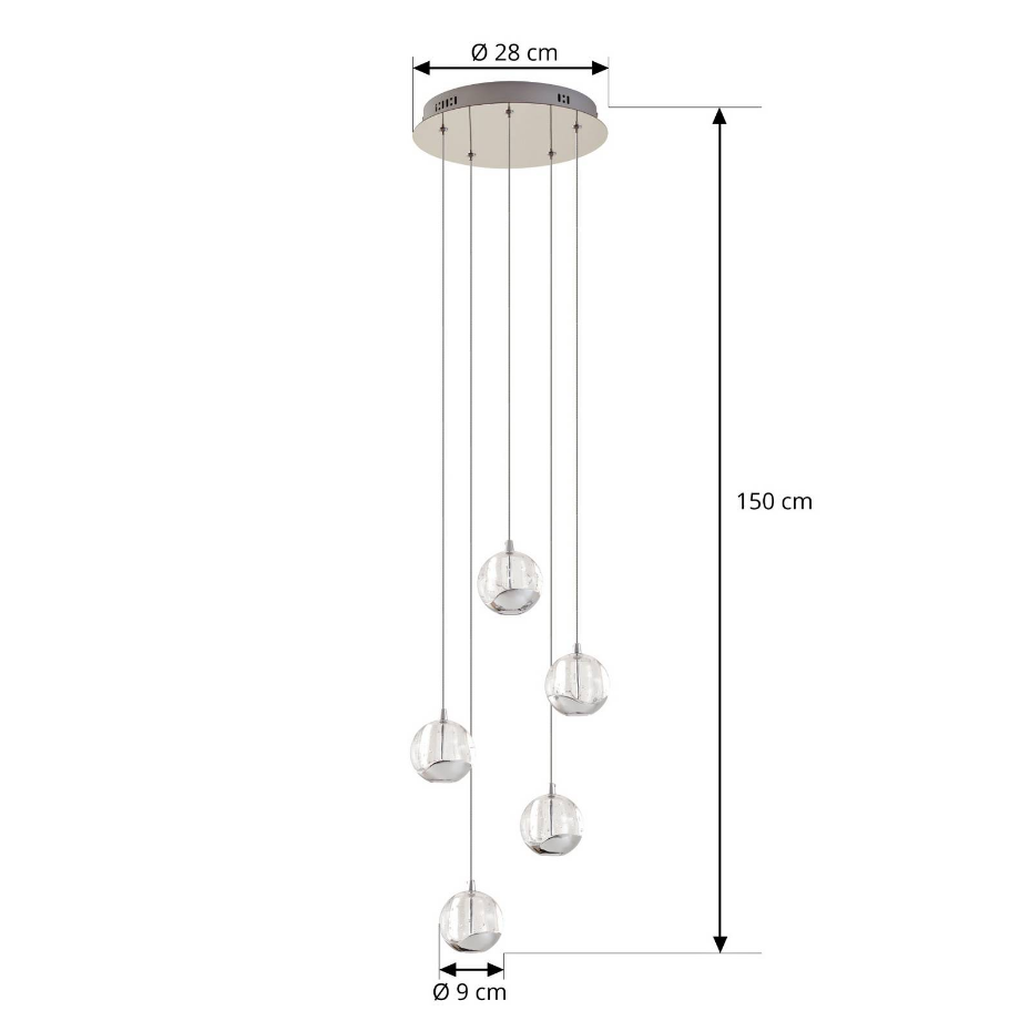 Suspension en verre moderneLED, Hayley