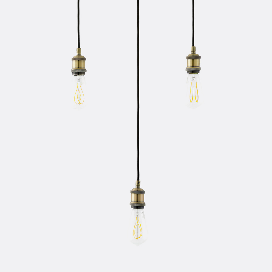 Suspension grappe métal fer et tissu, Palatina