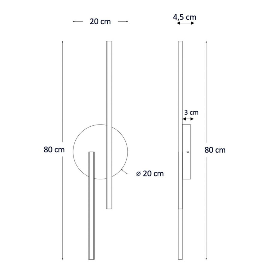 Applique LED noire longiligne - PIA