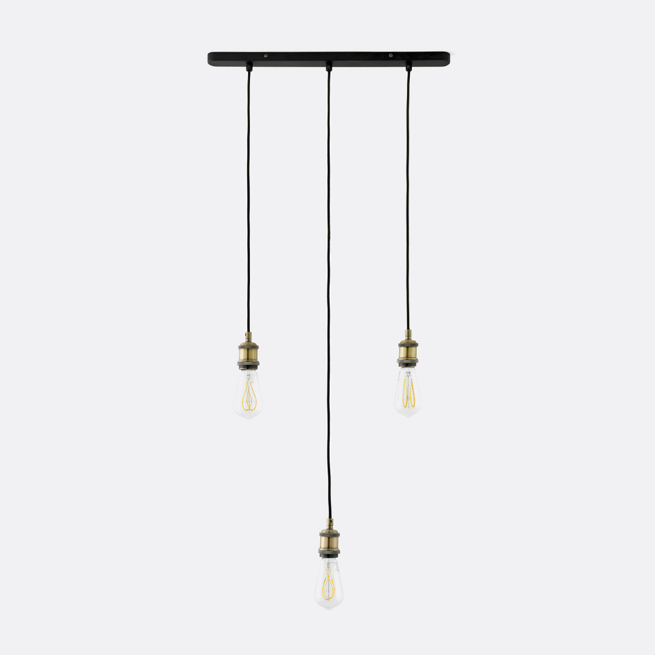 Suspension grappe métal fer et tissu, Palatina