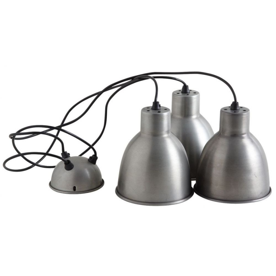 Suspension 3 lampes en zinc