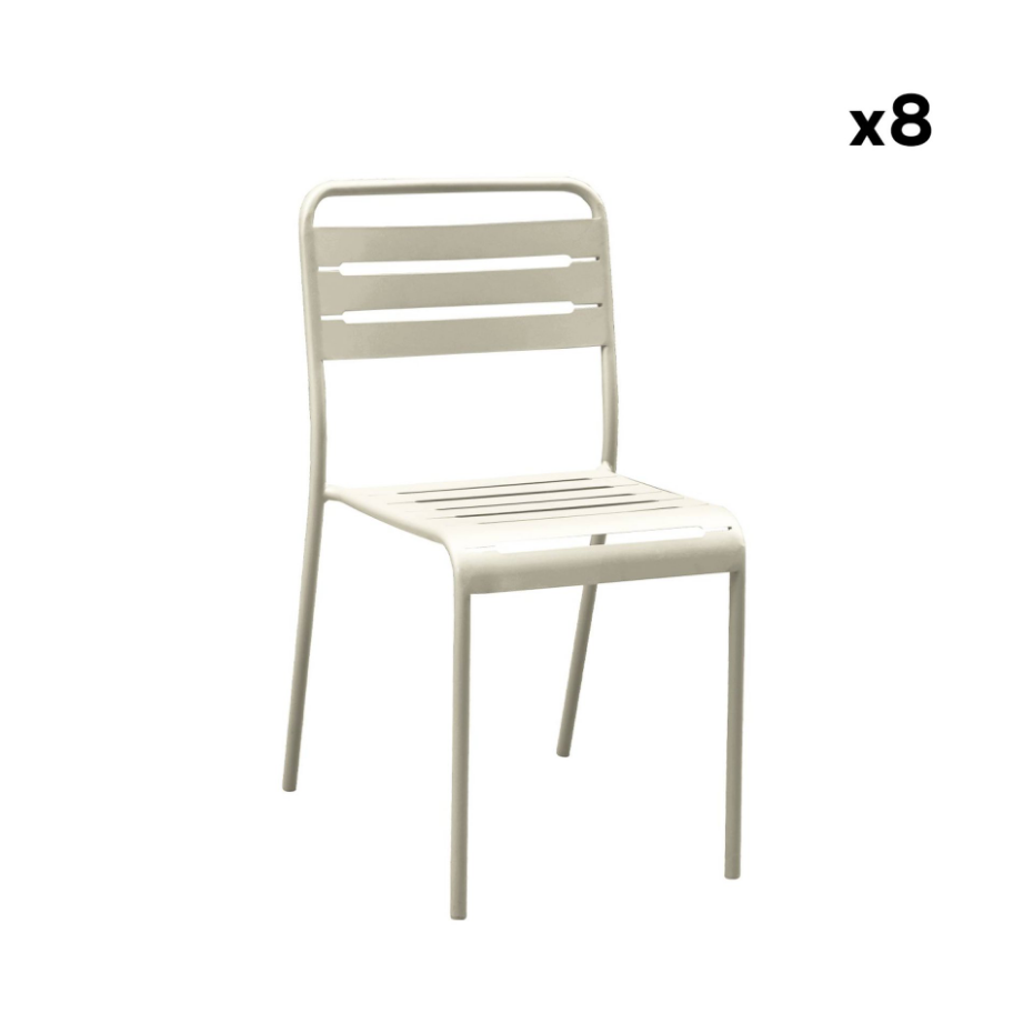 Table de jardin métal + 8 assises AMÉLIA