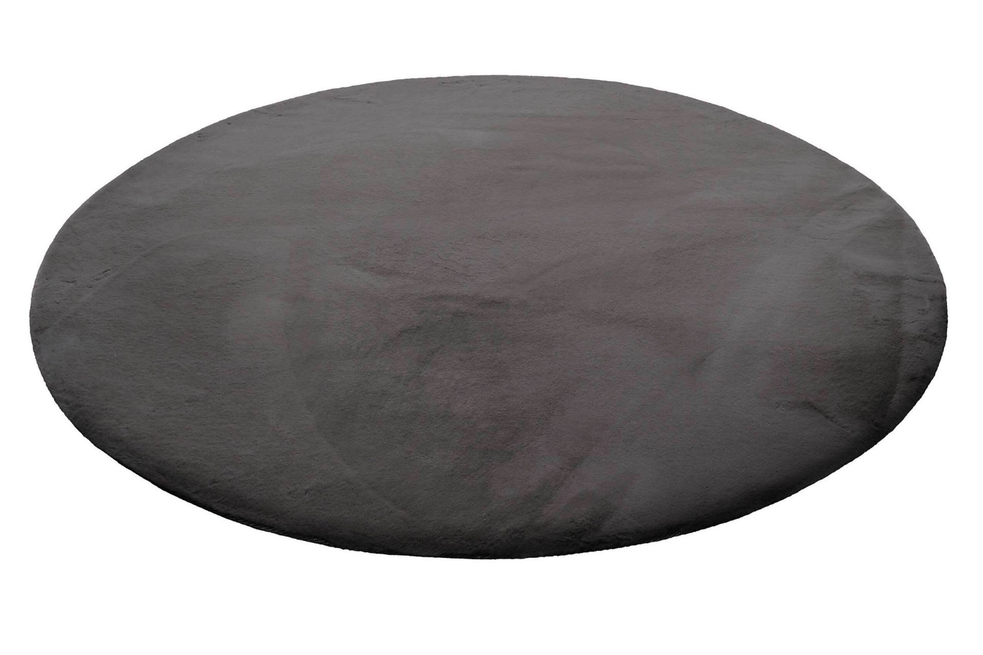 Tapis salon rond doux sensation peau de lapin ,  Anna