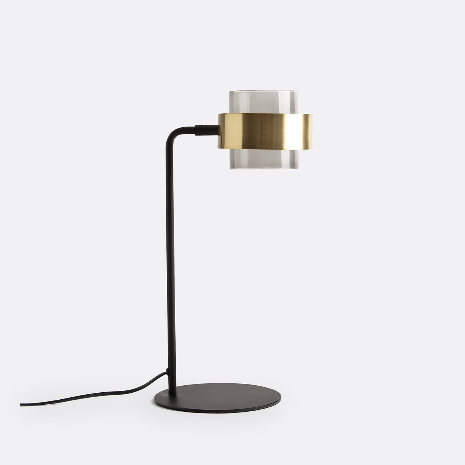 Lampe à poser verre et métal fer, Botello