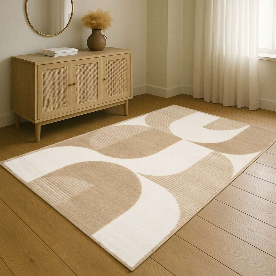 Tapis salon à reliefs doux à relief géométrique  DESIGN OPTIQUE