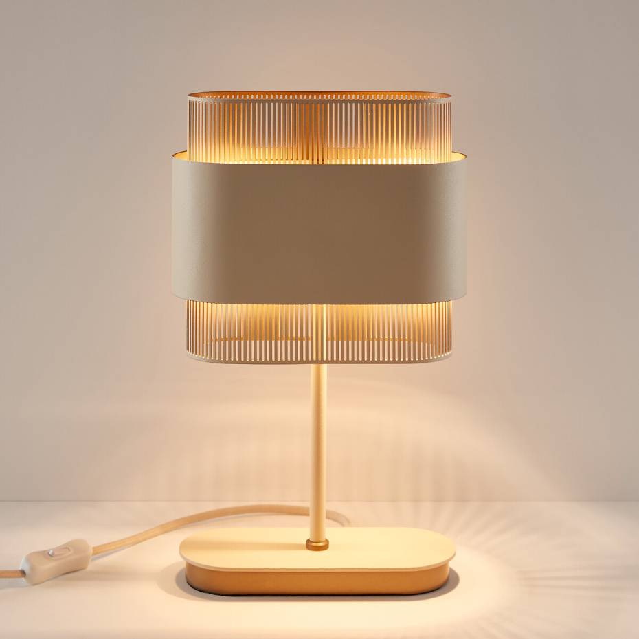 Lampe à poser double en métal fer, Leila