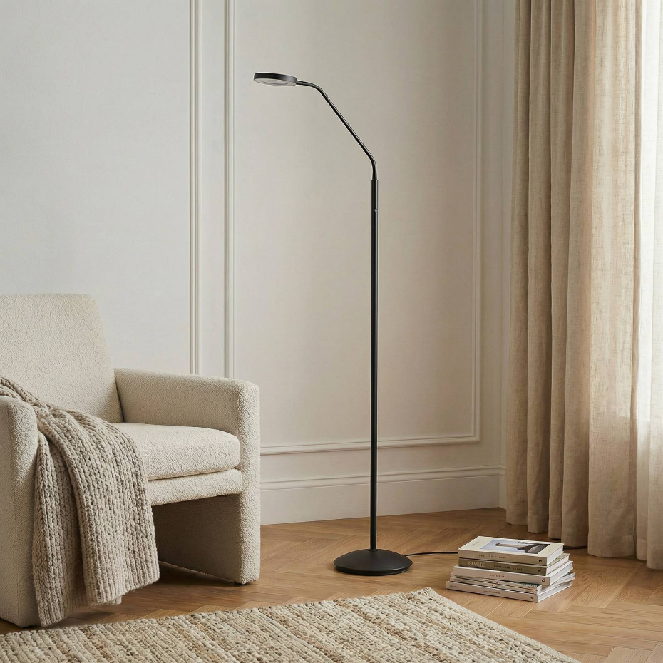 Lampadaire en métal moderneLED, Elvyn