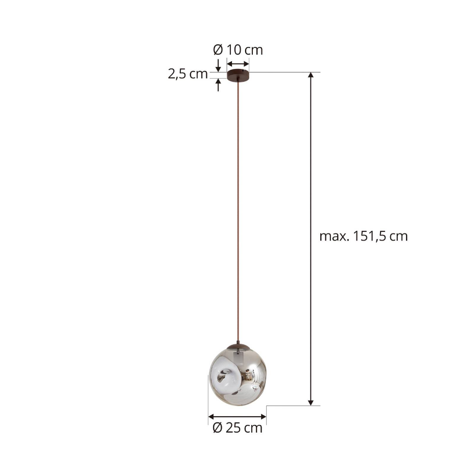 Suspension en verre design, Valentina