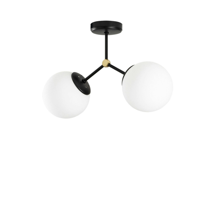 Plafonnier design 2 globes en verre SIERRE