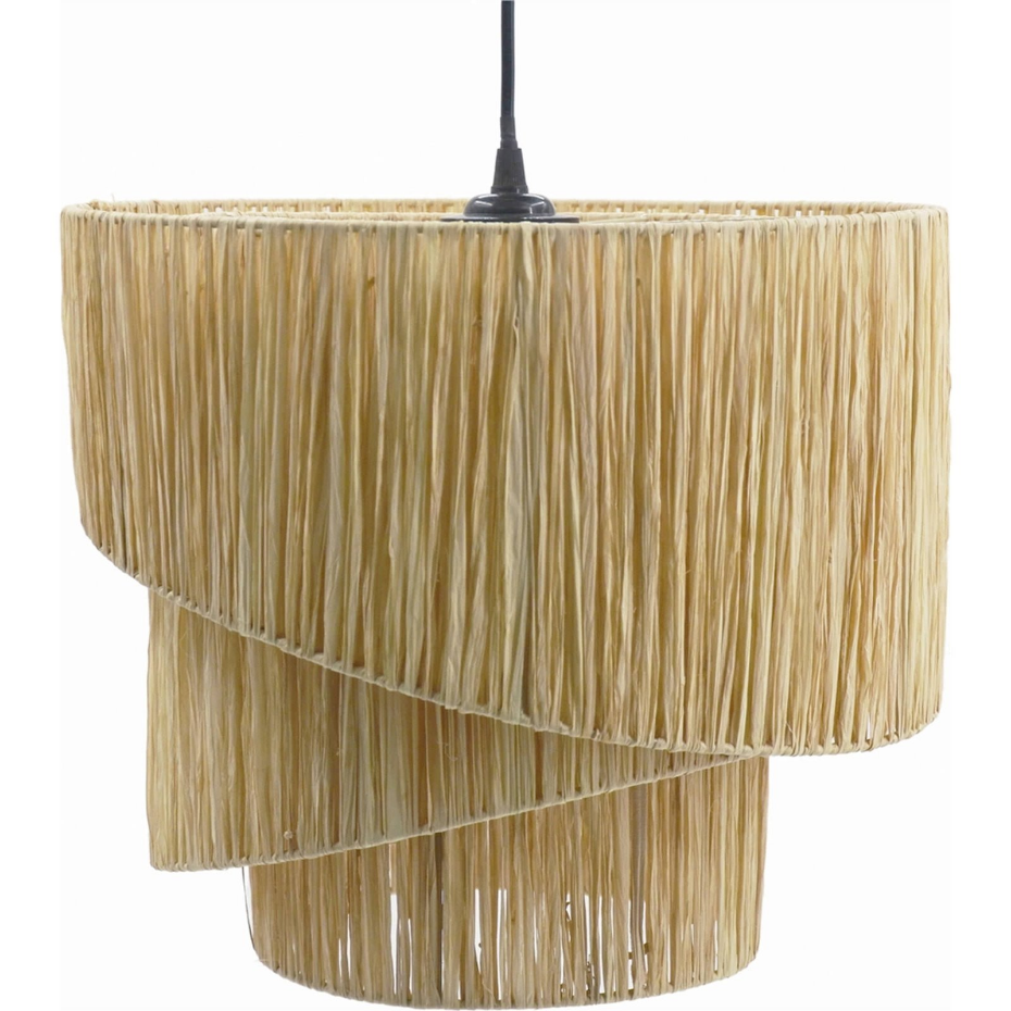 Suspension ronde en raphia pour salon ou chambre