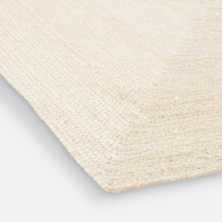 Tapis carré jute blanchi, Aftas