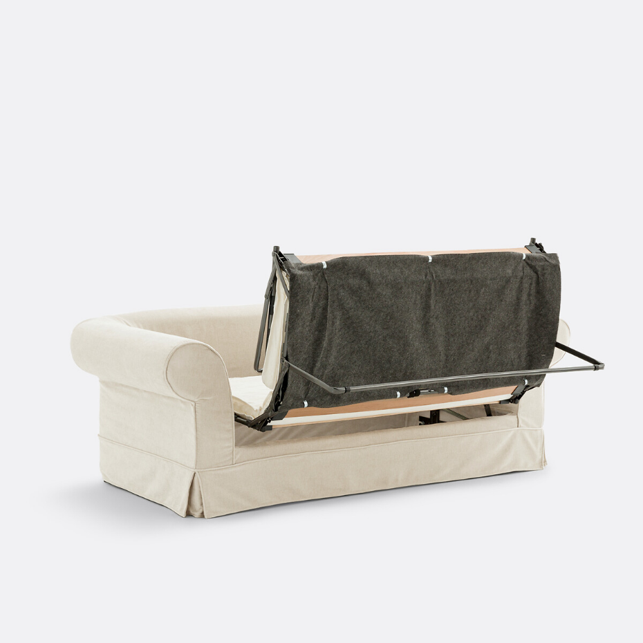 Canapé droit, convertible, 2 ou 3 places, en polyester chiné, ADELIA