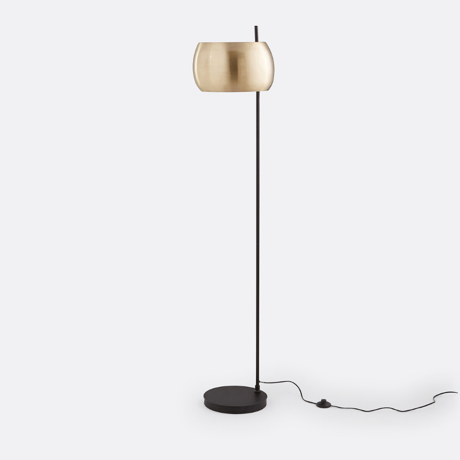 Lampadaire métal fer noir et laiton, Elori