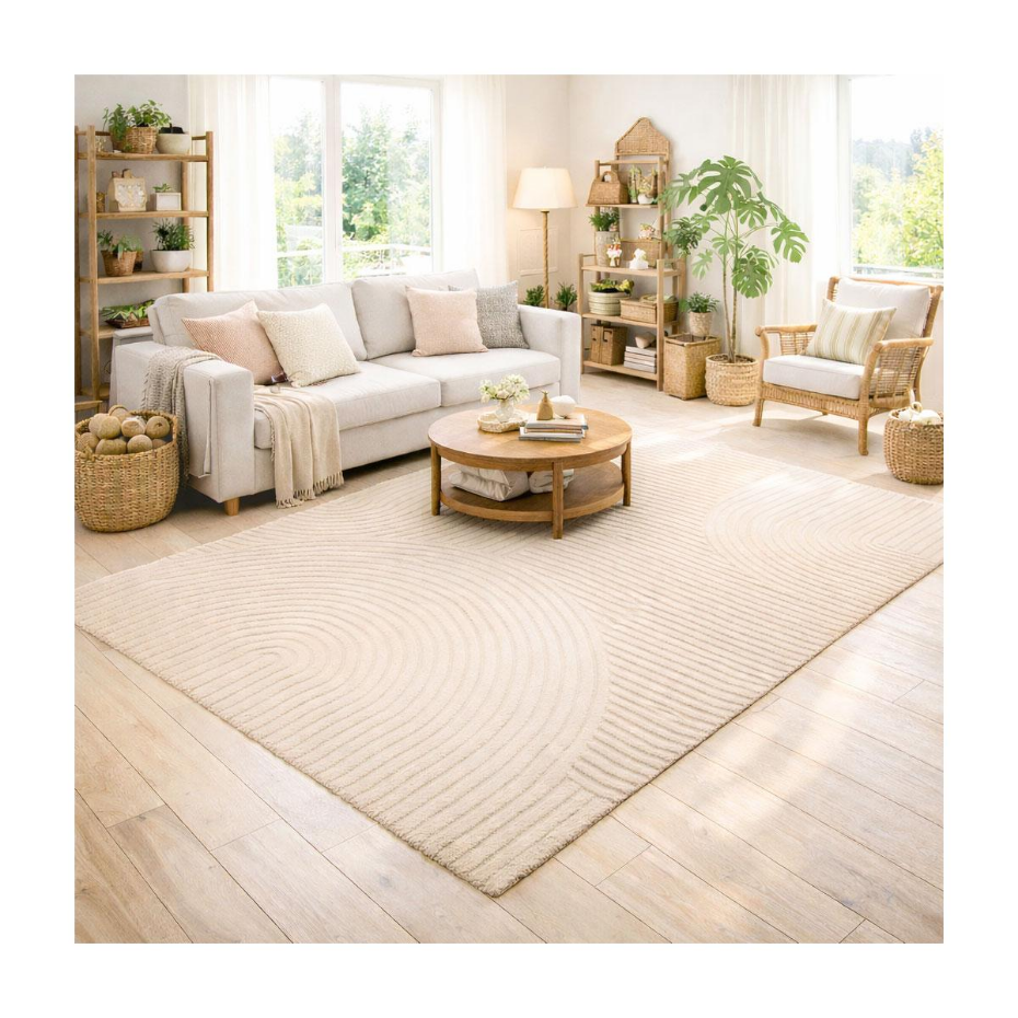 Tapis salon et chambre tissé motif simple LYN9 CERNAN