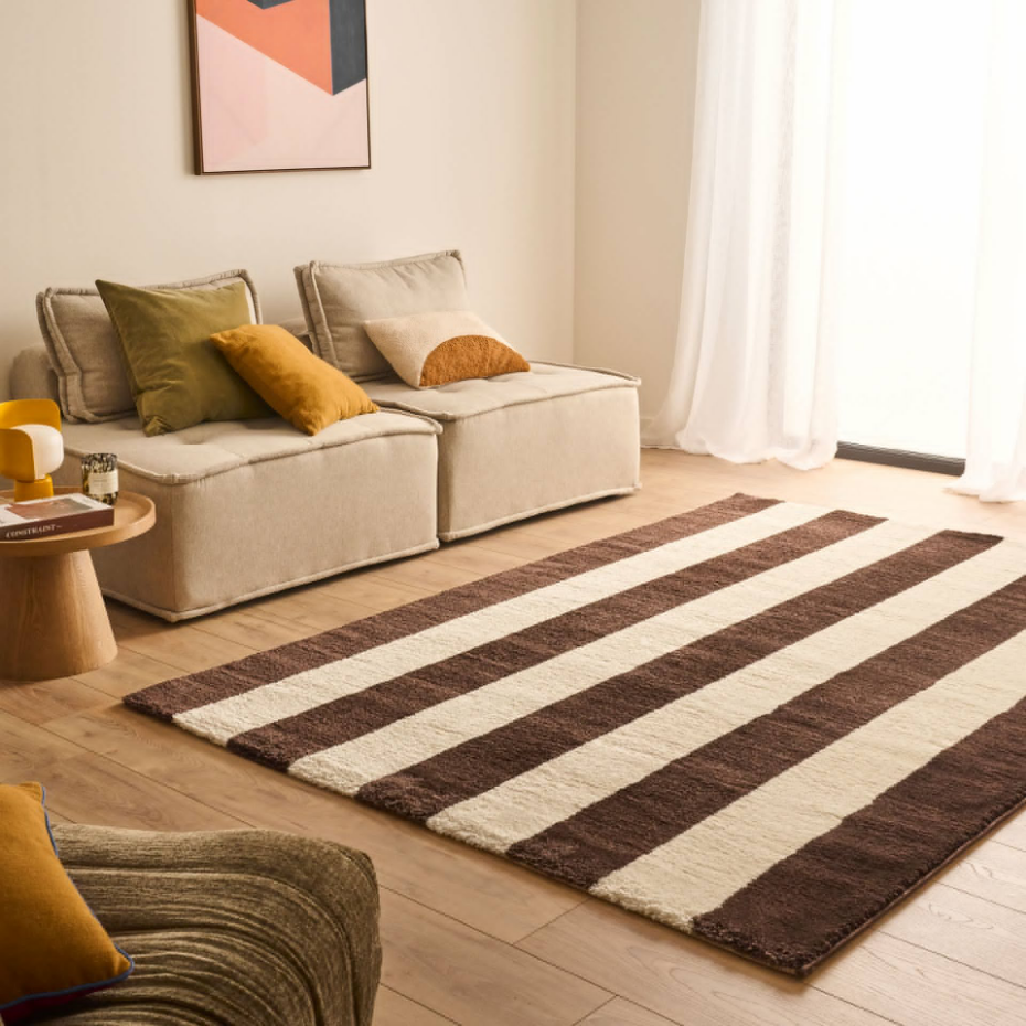 Tapis bicolore à rayures GROOVY