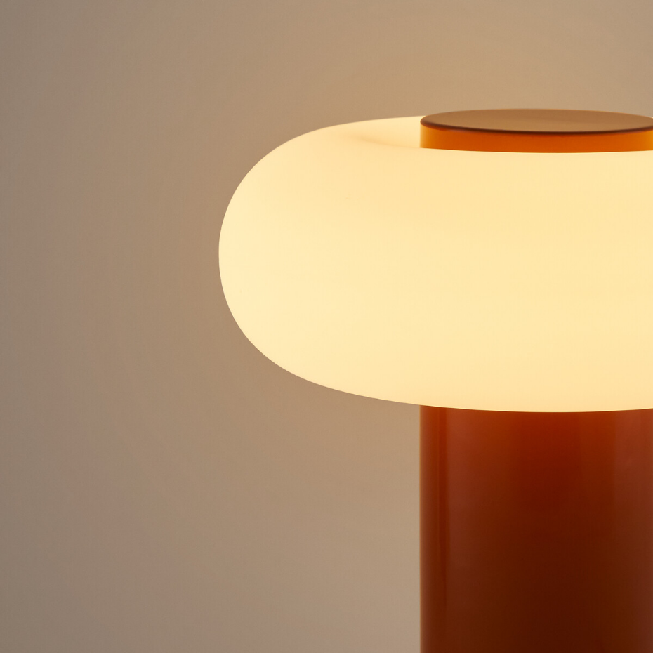 Lampe à poser métal fer et opaline H25,6 cm, Omer