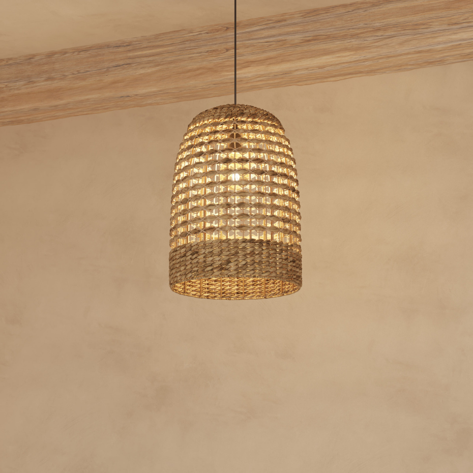 Suspension cloche rotin tressé SAND